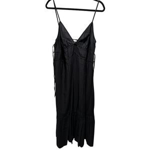 H&M Black Maxi Sun Flowy Dress with Tie Sides - Size Large